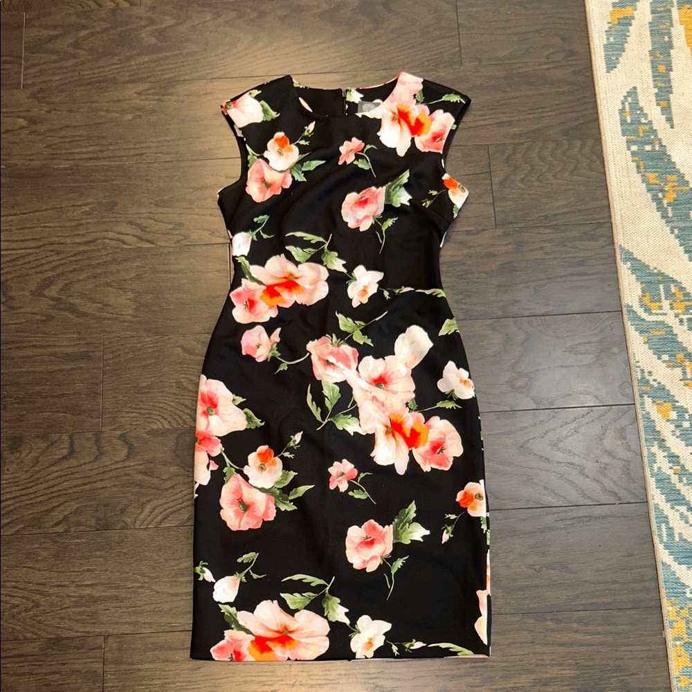 Vince Camuto Floral Black Dress